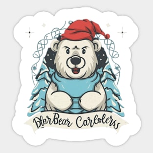 christmas,Arctic Caroling Bears,olar  bears,snow Sticker